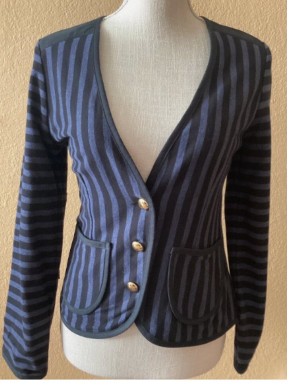 Marc by Marc Jacobs Striped Cropped Jacket - Gold Buttons - Chic!
